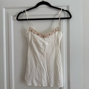 Abercrombie and fitch vintage y2k Cream Lace-Trim Cami Tank